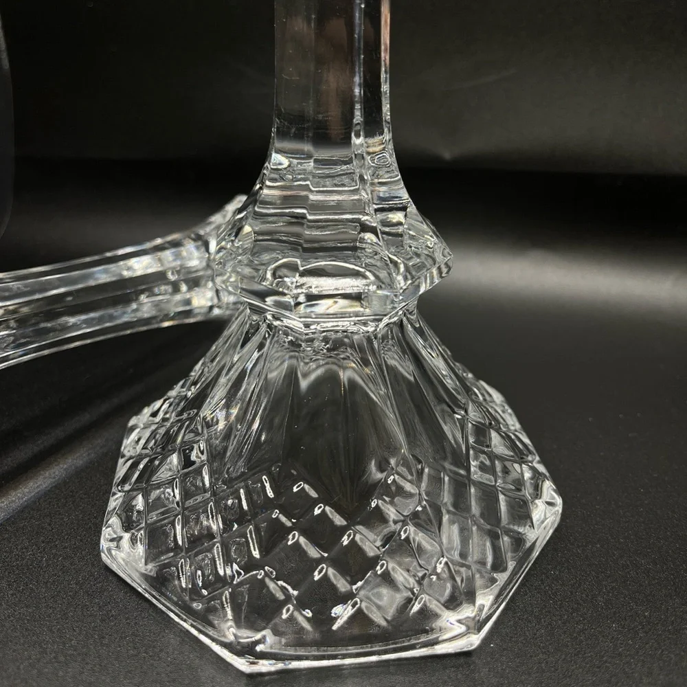 Elegant Vintage Regency 8” Heavy Lead Crystal Candlesticks- Pair